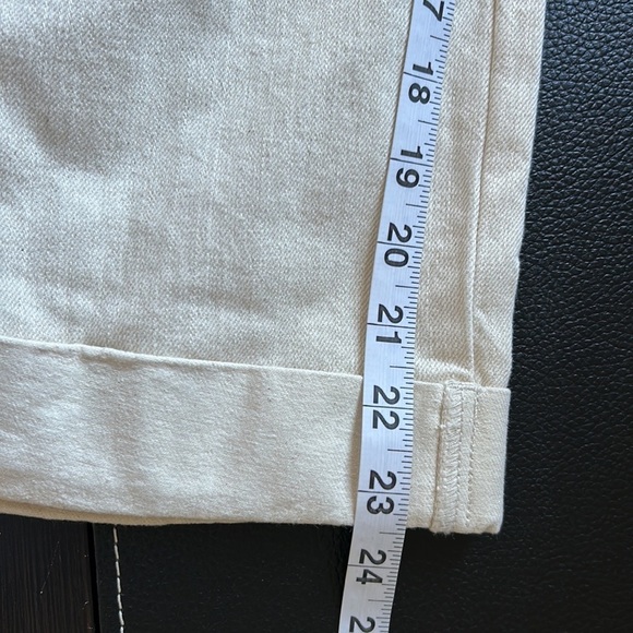 Anthropologie Eva Franco Wide Leg Crop Chino Pants Cream High Rose Sz 4 NEW - Picture 14 of 14